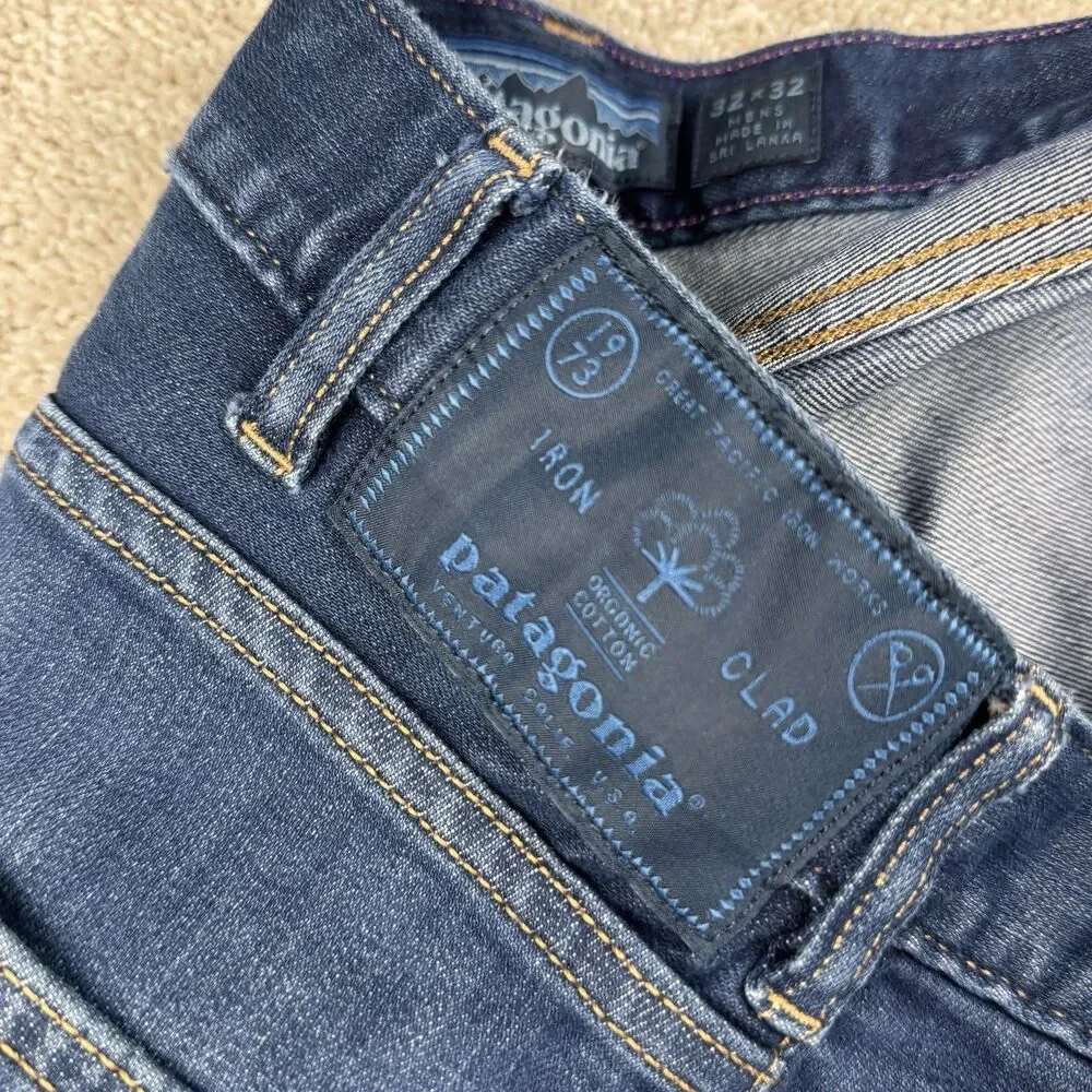 Patagonia Iron Clad Men's Straight Stretch Distressed Jeans 32x32 (Fits 29x30)